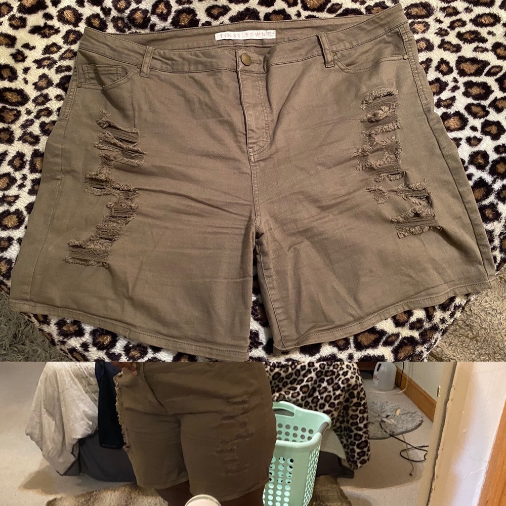 Plus size denim shorts